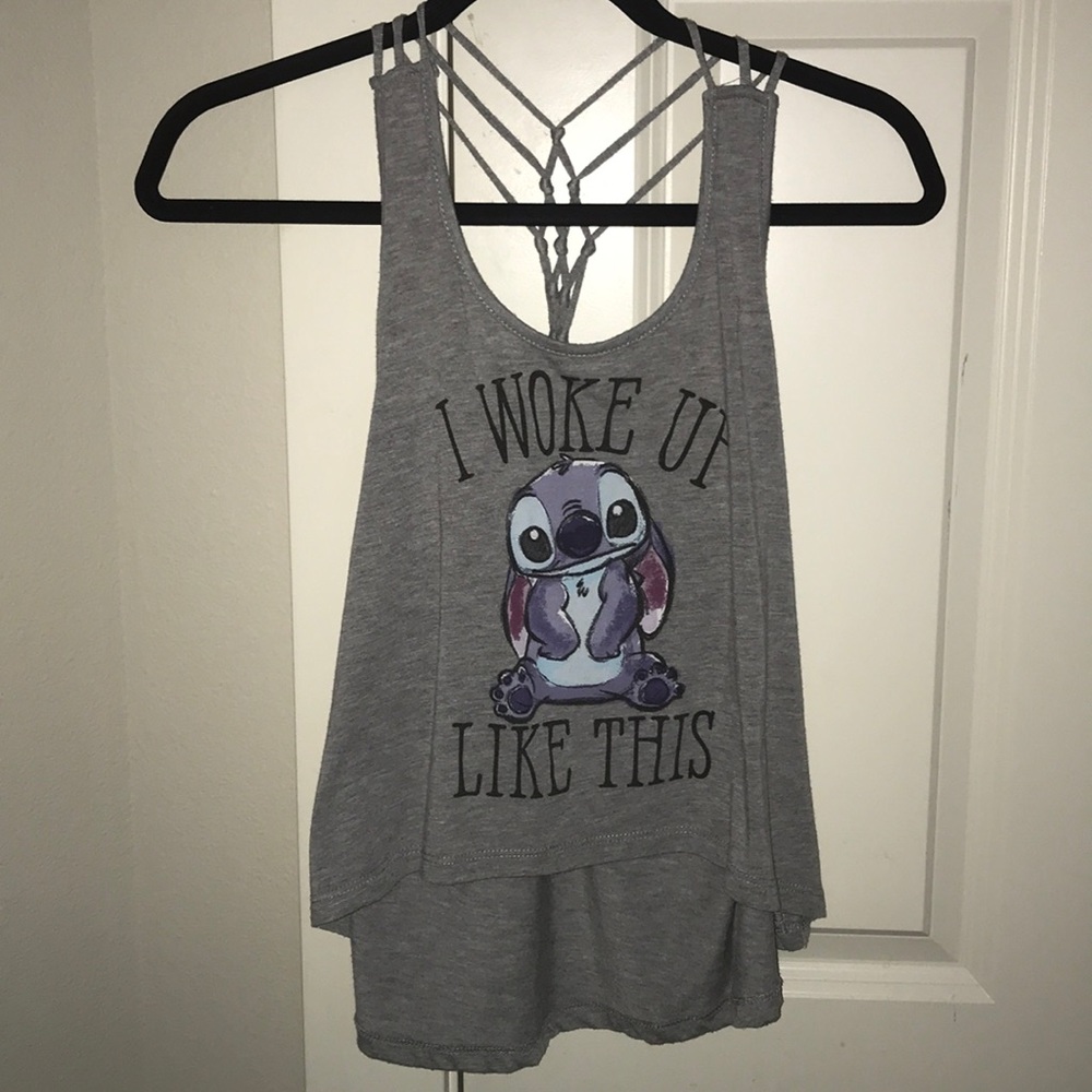 i woke up like this gray tank.